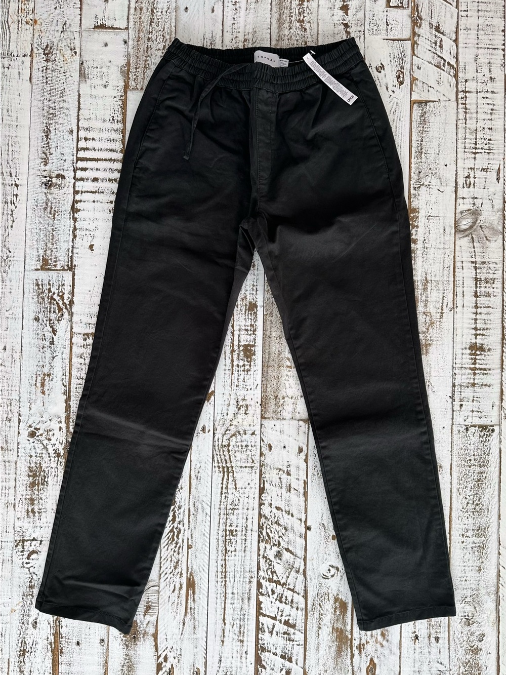 Topman Black Elastic Waist/Drawstring Chinos 30x32 NWT